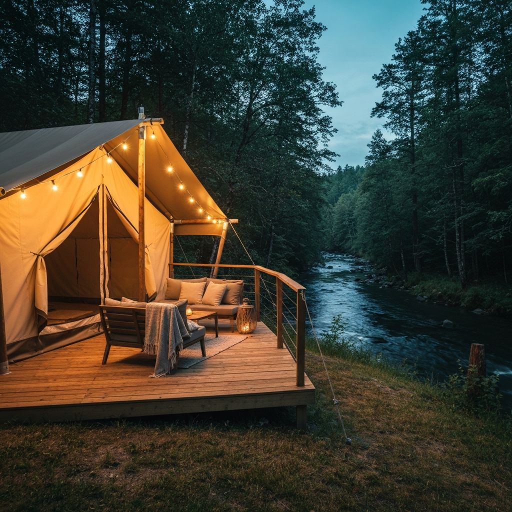 Glamping premium dengan suasana hutan yang tenang